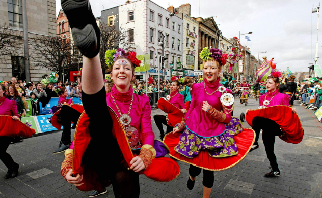 Dancers at one of the St. Patrick's Day Parade in Dublin